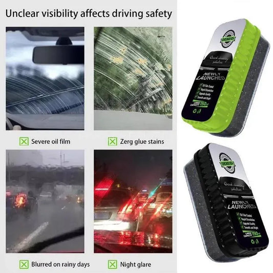 Oil Film Brush Glass Cleaning Board – Car Windshield Oil Film & Stain Remover, Quick Cleaning Solution, 150ml