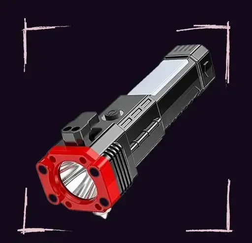 High-power Led Torch Light Rechargeable Flashlight And Multifunctional Tactical Hammer & Power Bank To Charge the Phone With Box (random Color)