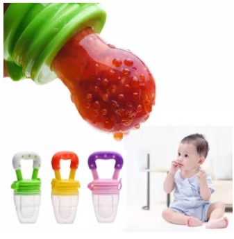 Baby Solid Baby Fruit Pacifier Fresh Fruit Feeder Infant Teething Toy Nibbler Teether Pacifier Safe Silicone Pacifier (random color) - pack of 2