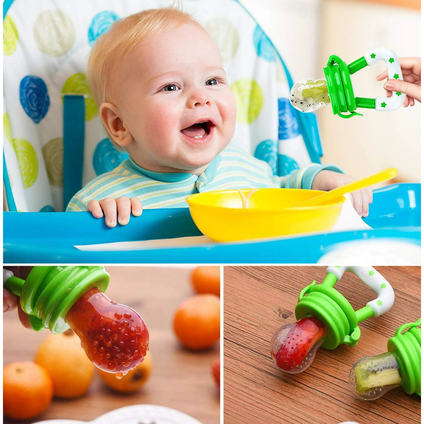 Baby Solid Baby Fruit Pacifier Fresh Fruit Feeder Infant Teething Toy Nibbler Teether Pacifier Safe Silicone Pacifier (random color) - pack of 1