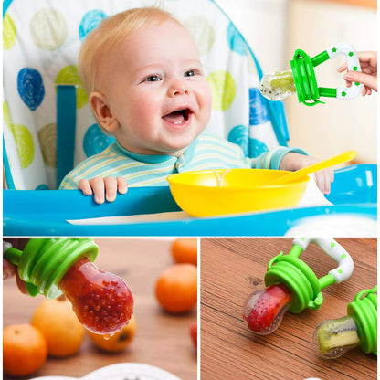 Baby Solid Baby Fruit Pacifier Fresh Fruit Feeder Infant Teething Toy Nibbler Teether Pacifier Safe Silicone Pacifier (random color) - pack of 1