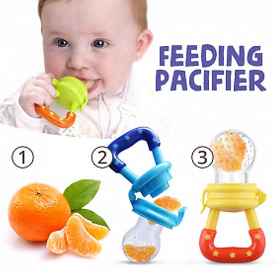 Baby Solid Baby Fruit Pacifier Fresh Fruit Feeder Infant Teething Toy Nibbler Teether Pacifier Safe Silicone Pacifier (random color) - pack of 1