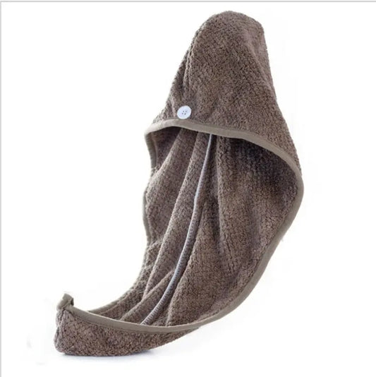 Hair Drying Towel Cap – Quick Dry, Soft & Absorbent Turban Wrap For Women | Anti-Frizz Hair Wrap Towel For Bathroom & Salon Use (Random Color) | Pack Of 1