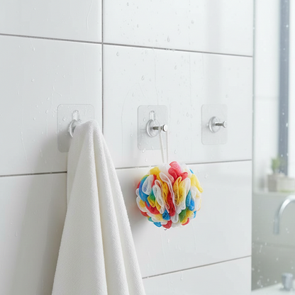 Wall Mounted Self Adhesive Transparent Screw Hooks (Pack of 10) | Strong No-Drill Hooks for Home & Bathroom Use (Pack Of 5)