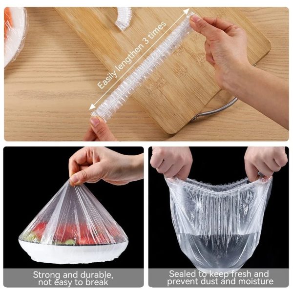 100 Pcs Disposable Food Cover Plastic Shopper Bags | Pack of 01