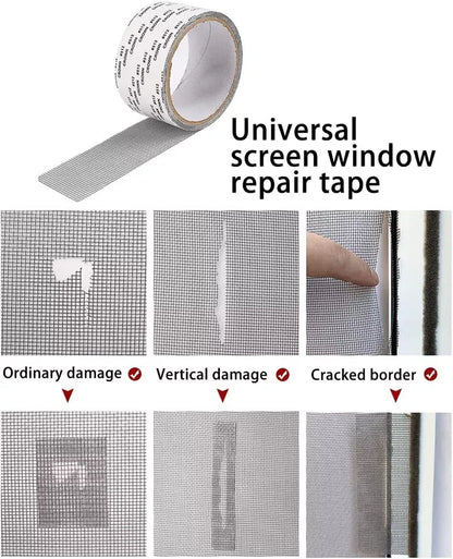 3 Meter - Mesh Roll Tape Window Screen Repair Patch Keep Mosquitoes Out With Anti Insect Self Adhesive Mesh Patch Tape