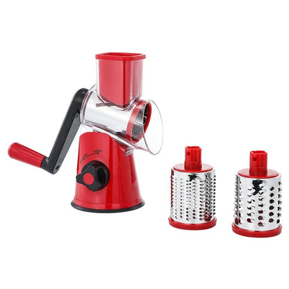 Table Top Drum Grater – Manual Vegetable Cutter, Slicer & Grater | Multi-Functional 3-in-1 Kitchen Gadget for Effortless Food Prep (Random color)