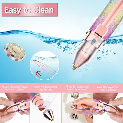 2 In 1 Electric Eyebrow Trimmer And Shaver | Flawless Hair Remover For Women | Painless Facial Hair Removal Device | Rechargeable Eyebrow Trimming Machine