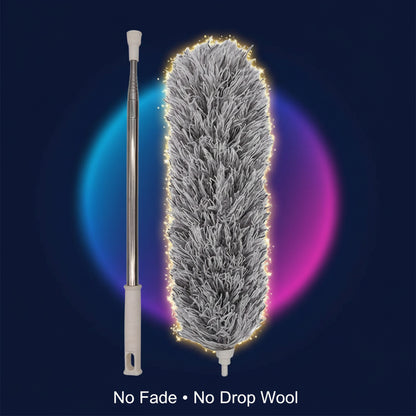 Microfiber Fan Duster Telescopic Extendable Gray Duster 360 Flexible Dirt And Dust Duster For Home Office Use foldable
