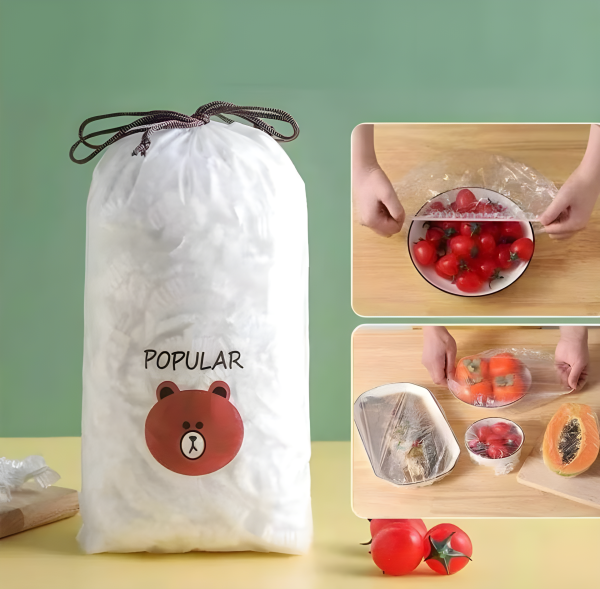 100 Pcs Disposable Food Cover Plastic Shopper Bags | Pack of 01