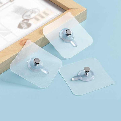 Wall Mounted Self Adhesive Transparent Screw Hooks (Pack of 10) | Strong No-Drill Hooks for Home & Bathroom Use (Pack Of 5)