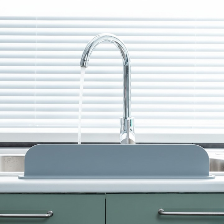 Silicone Sink Splash Guard With Single Suction - Size 16 Inch (Random Color)