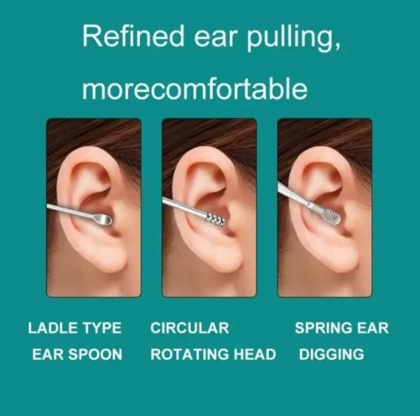 Ear Wax Cleaning Kit, 6 Pcs Ear Pick Tools, Wax Removal Kit, Ear Cleaning Tool Set, Spring Earwax Cleaner Tool Ear Wax Remover(random color)