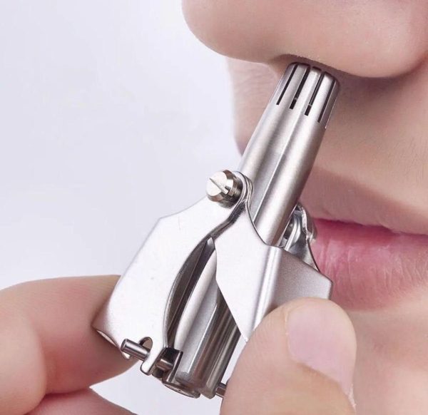Mini Portable Stainless Steel Nose Hair Trimmer – Manual Safe Grooming Tool for Men